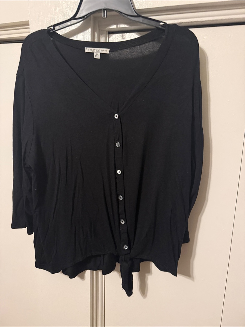 Black button down top